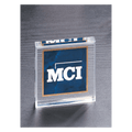 3 3/4" x 3 3/4" Sapphire Marble Design Acrylic Paperweight