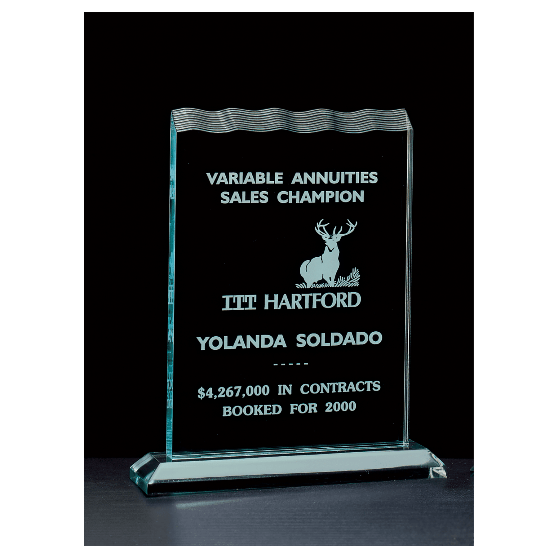 8 1/2" x 11 1/4" Tidal Series Jade Acrylic Award
