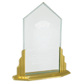 9 1/2" x 11 1/2" Peak Jade Acrylic Award with Aluminum Base
