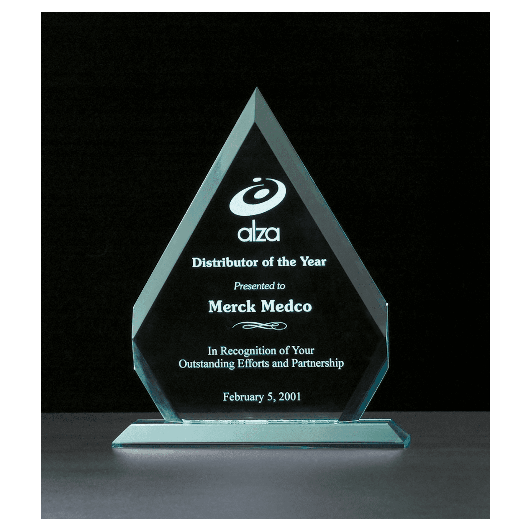 8 1/8" x 9 3/4" Diamond Series Jade Acrylic Award
