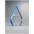 6 1/4" x 8 7/8" Flame Series Clear Freestanding Acrylic with Blue Accented Bevels