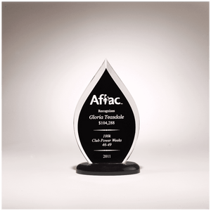 Clear Acrylic with Black 4 1/2" x 7 3/4" Flame Series Silk Screened Back