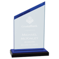 Blue Accents, Black Base with Blue 4 1/2" x 6 1/2" Zenith Series Acrylic with Mirror Top