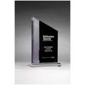 6" x 10" Digitally Printed Brushed Silver Accent on Black Upright Acrylic with Clear Base