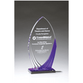 5 1/4" x 9 3/4" Tidal Series Acrylic with Printed Violet Accent and Violet Mirror-Topped Base