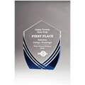5 3/4" x 7 1/2" Shield Series Clear Acrylic with Polished Score Lines and Blue Metallic Accent