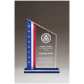 6 3/4" x 10 3/4" Zenith Series Acrylic with American Flag Design, Blue Mirror Top Base
