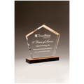 7" x 8" Diamond Series Acrylic with Gold Accent and Gold Mirror Top Black Base