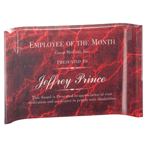 Red 6" x 4" Marbleized Acrylic Crescent