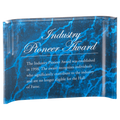 Blue 7" x 5" Marbleized Acrylic Crescent