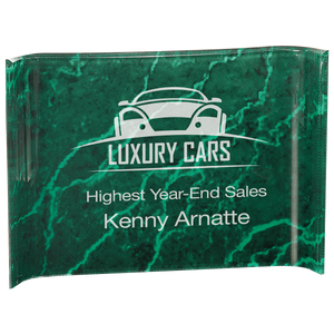 Green 10" x 7" Marbleized Acrylic Crescent