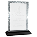 8" Rectangle Accent Glass on Black Base