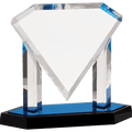 Blue 9 1/2" Floating Diamond Acrylic