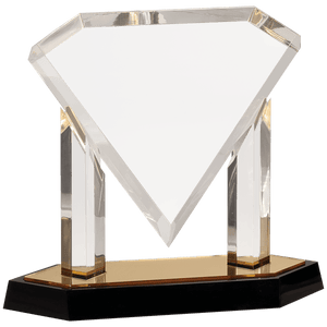 Gold 9 1/2" Floating Diamond Acrylic