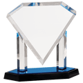 Blue 10 3/4" Floating Diamond Acrylic