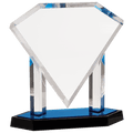 Blue 11 3/4" Floating Diamond Acrylic