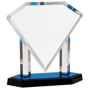 Blue 11 3/4" Floating Diamond Acrylic
