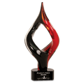 13 1/4" Red & Black Twist Art Glass