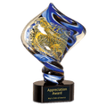 11" Diamond Twist Art Glass