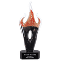 16" Red & Black Flame Art Glass