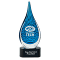 12 1/2" Blue Raindrop Art Glass