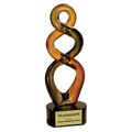 13 1/2" Brown Twist Art Glass