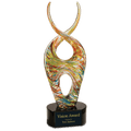 14" Color Twist Art Glass