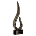 15" Black & Gold Curve Art Glass