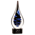 11 1/4" Black Twist Raindrop Art Glass
