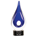 11 1/4" Blue Round Window Raindrop Art Glass