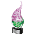 15 1/2" Pink/Green Art Glass