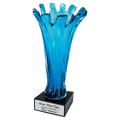 12 1/2" Blue Cup Art Glass
