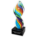 10 1/2" Rainbow Twist Art Glass