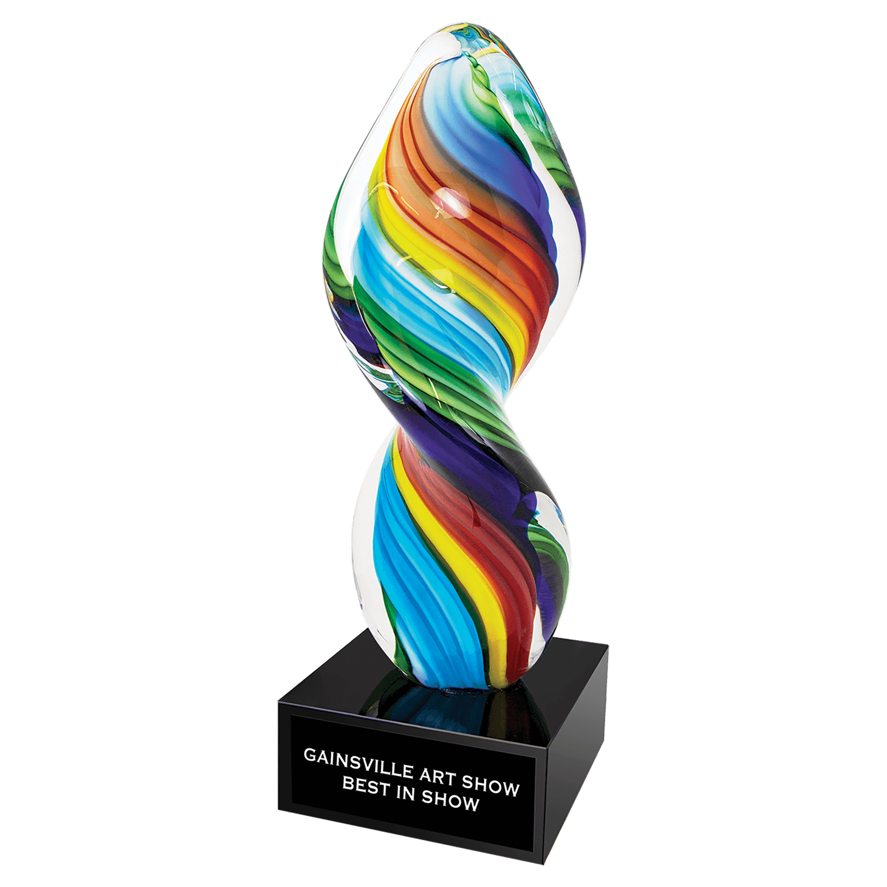 10 1/2" Rainbow Twist Art Glass