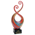 14" Multi-Color Twist Art Glass with Black Base