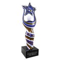 12" Glass Figure with Star and Black Base