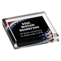 3 3/4" x 3 3/4" Stars & Stripes Marbleized Acrylic Paperweight