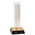 9" Clear Single Star Column Acrylic with Gold/Black Base