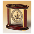 7" x 9" Skeleton Clock w/Sub-Second Dial, Brass Finish Movement, Rosewood Piano Accents, Plate