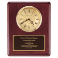 Rosewood Piano Finish Clock, Waterfall Bezel with Glass Lens,Gold 10 1/2" x 13" Dial, Plate