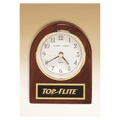 4 1/4" x 3 1/2" Rosewood Piano Finish Desk Clock with Black Plate