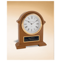 7 1/2" x 8 1/2" Napolean Clock,Traditional Style, Deep Hand Rubbed Mahogany Finish with Black Plate