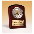 5" x 7" Rosewood Piano Finish Clock, Diamond Spun Dial,Three Hand Movement with Black Plate