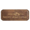 3 1/4" x 1 1/4" Rustic/ Laserable Leatherette Badge Blank with Magnet