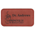 3 1/4" x 1 3/4" Rose Laserable Leatherette Badge Blank with Magnet