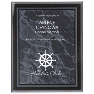 Black 7" x 9" Marble Border -Plaq Acrylic