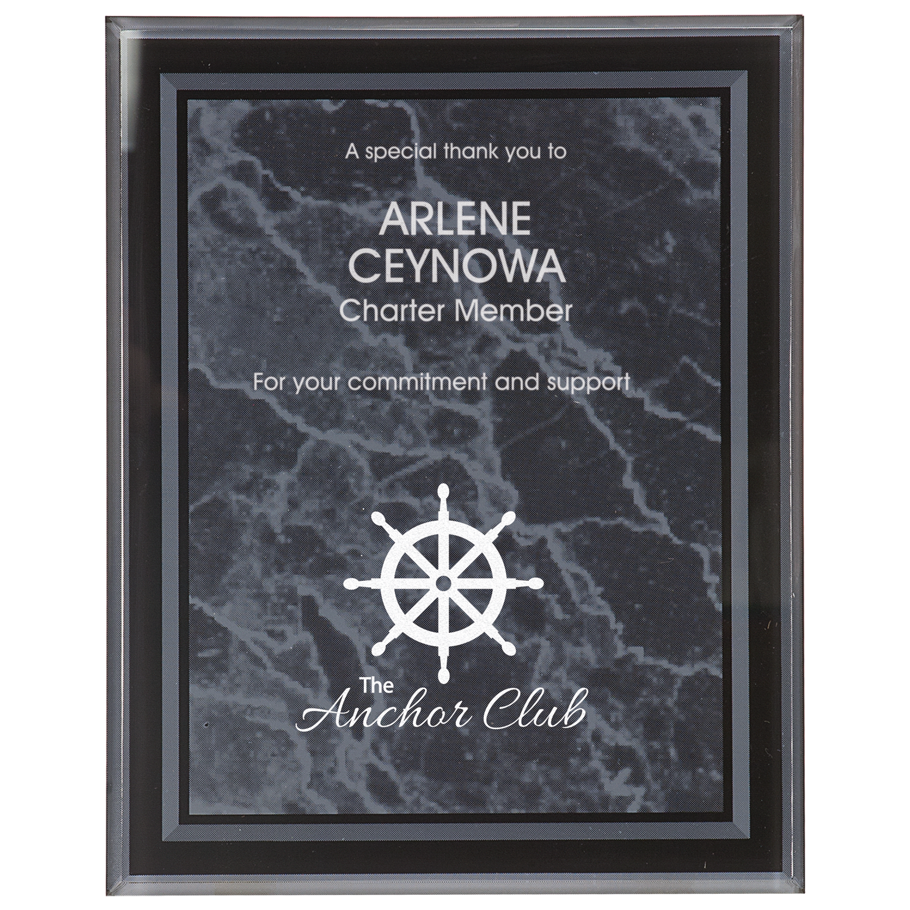 Black 8" x 10" Marble Border -Plaq Acrylic