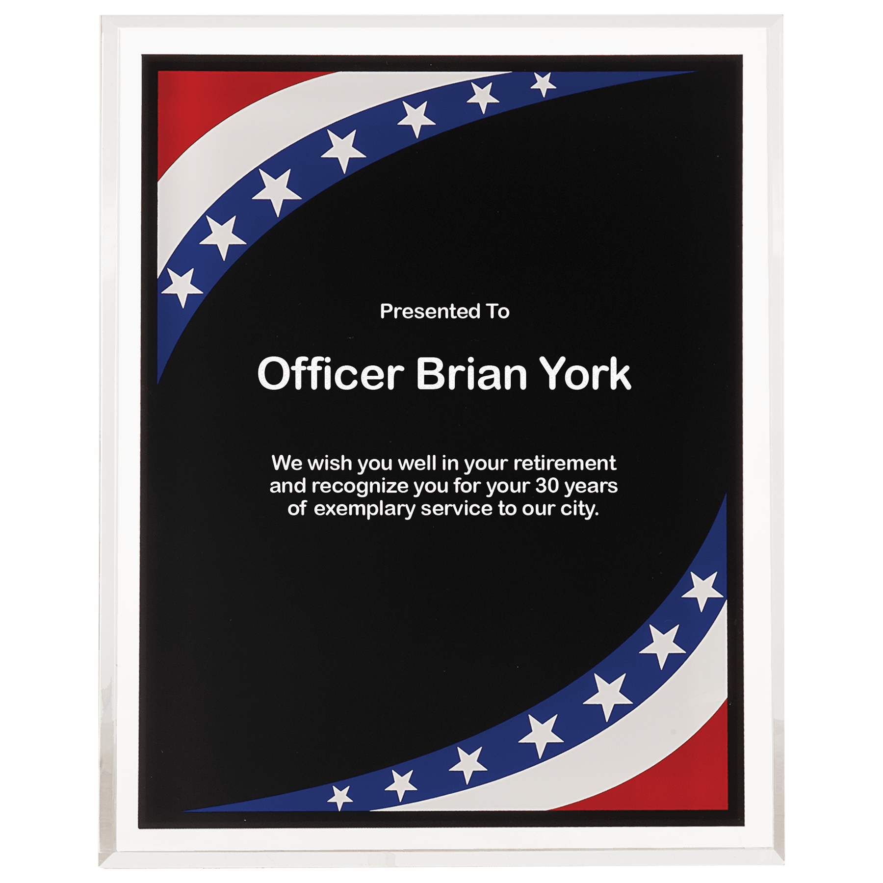 8" x 10" Stars & Stripes Border Clear-Plaq Acrylic