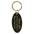 1 1/4" x 2 1/2" Black Oval Brass Keychain