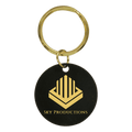 1 1/2" Black Blank Circle Keychain